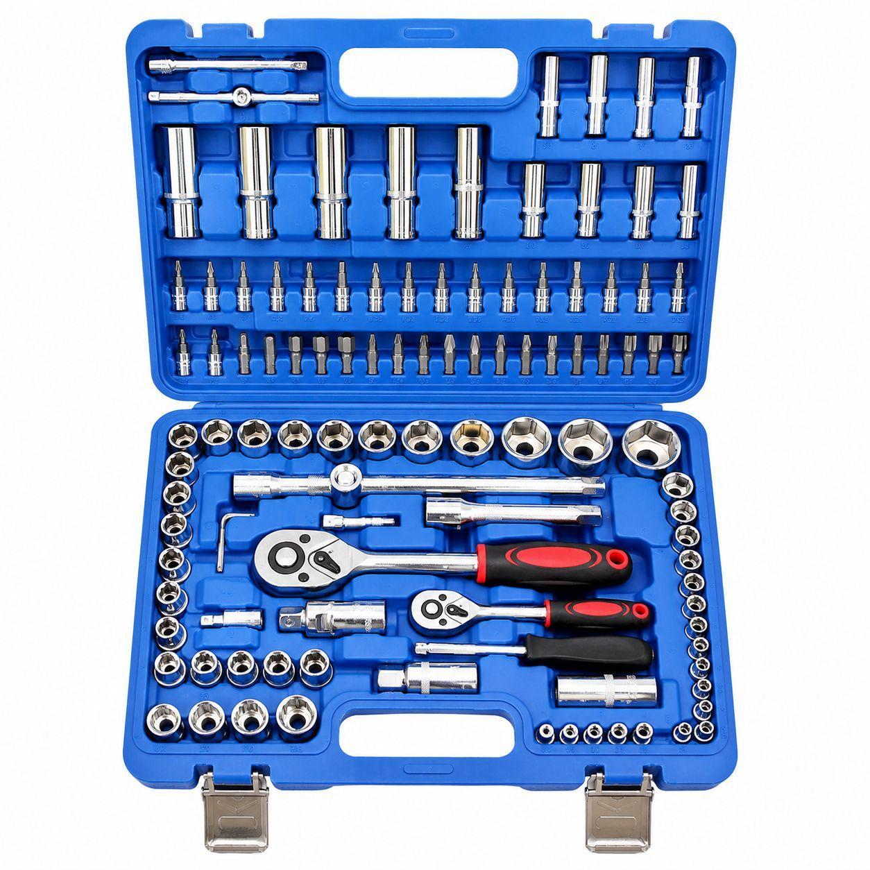 boxer valigetta chiavi a bussola e cricchetto set completo con inserti e bussole professionali - foto 1