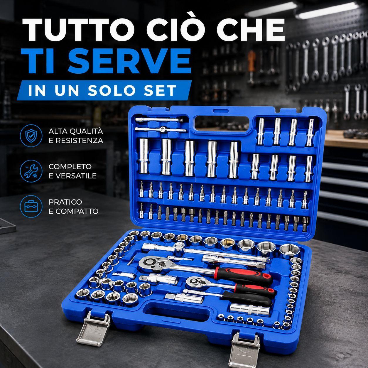 boxer valigetta chiavi a bussola e cricchetto set completo con inserti e bussole professionali - foto 2