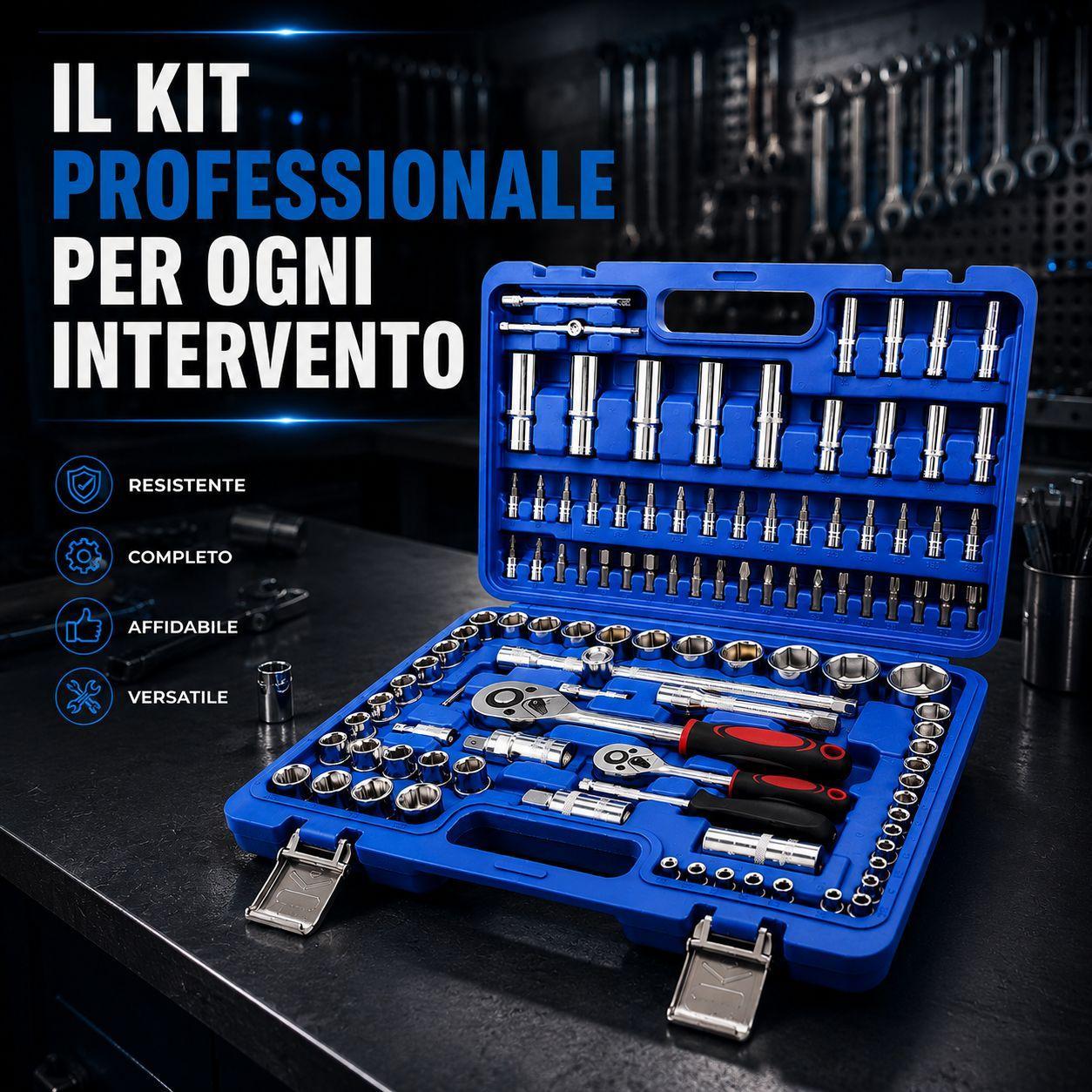 boxer valigetta chiavi a bussola e cricchetto set completo con inserti e bussole professionali - foto 3