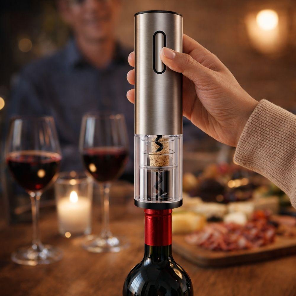  cavatappi apribottiglie elettrico automatico in acciaio inox con apertura rapida e design elegante - foto 3