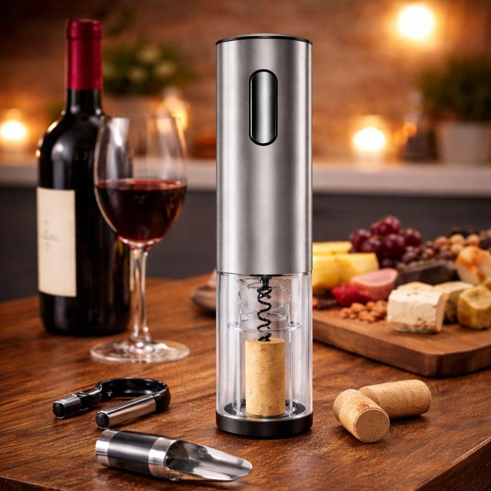  cavatappi apribottiglie elettrico automatico in acciaio inox con apertura rapida e design elegante - foto 5