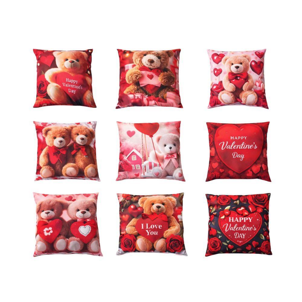  cuscini decorativi san valentino con orsetti e cuori – set fantasie romantiche per divano e letto - foto 1