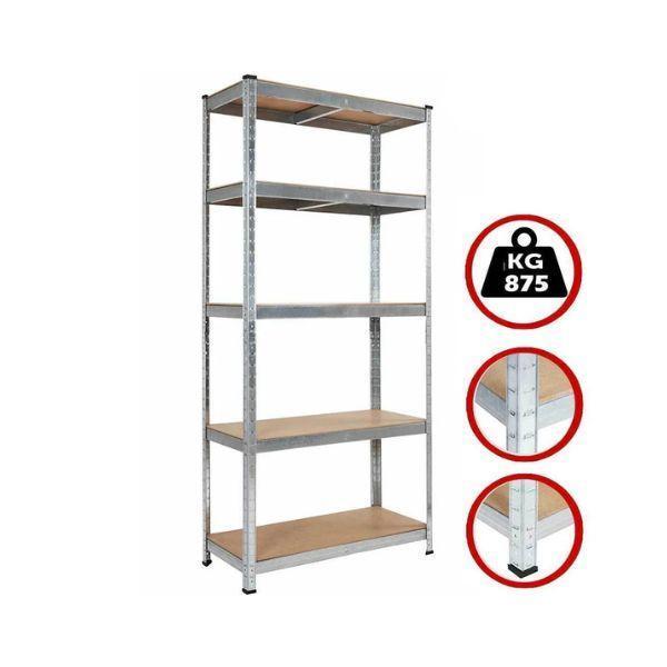  scaffale a 5 ripiani 90x40x180cm portata 875kg - foto 4