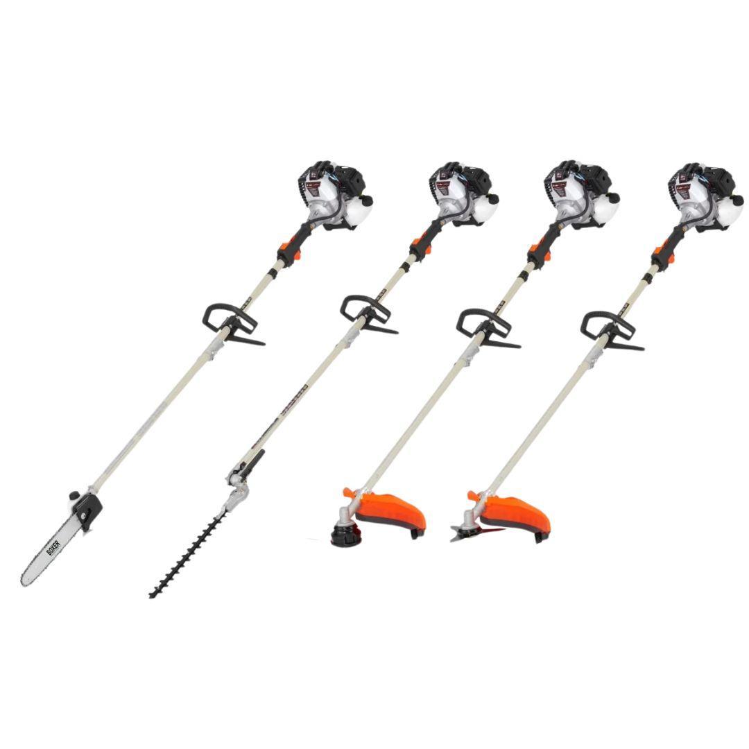 boxer boxer decespugliatore 4 in 1 multifunzione - bx123 - foto 1 Decespugliatore 4 in 1 BX123 con quattro teste intercambiabili: decespugliatore, potatore, sega e motosega
