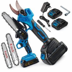 Sega e forbice a batteria 2 in 1 con 2 batterie 24v, lama 6” e 8”