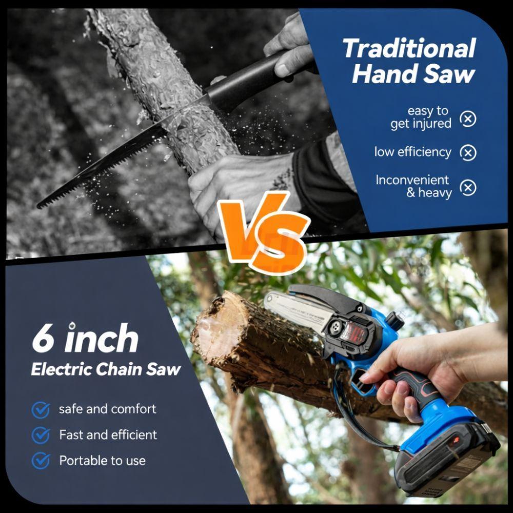  sega e forbice a batteria 2 in 1 con 2 batterie 24v, lama 6” e 8” - foto 4