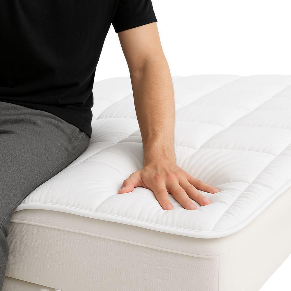  topper matrimoniale traspirante trapuntato anallergico con elastici - foto 2