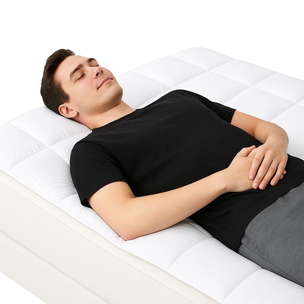  topper matrimoniale traspirante trapuntato anallergico con elastici - foto 3