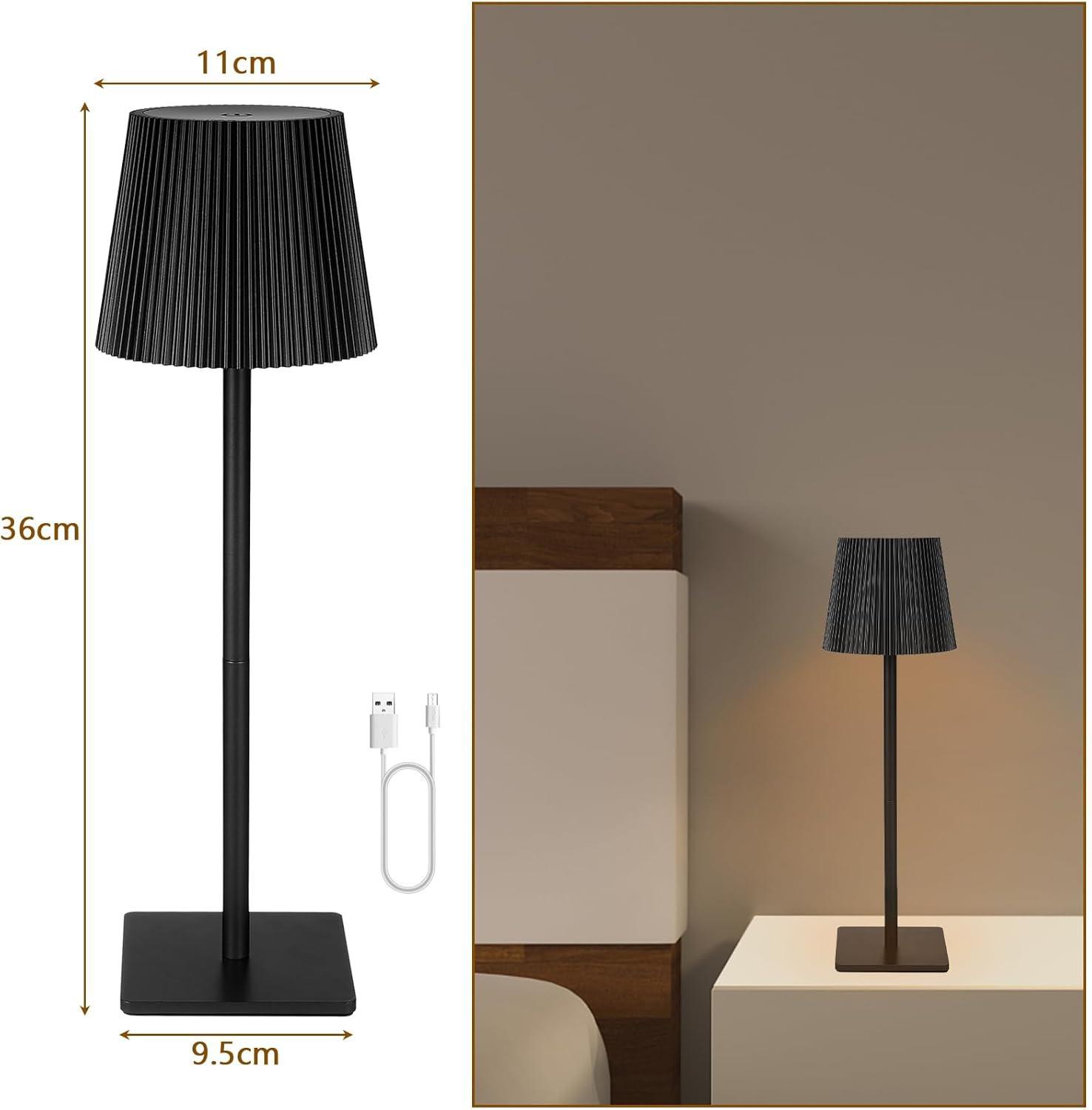  lampada touch a righe nera ricaricabile - foto 2