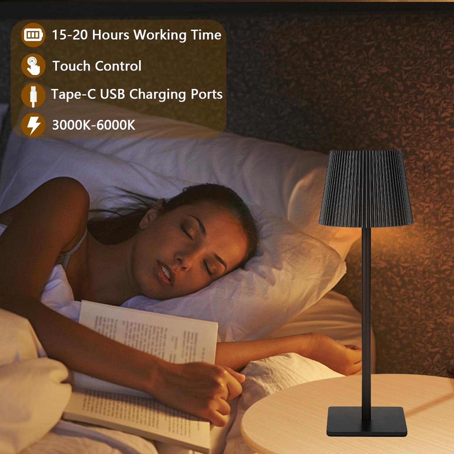  lampada touch a righe nera ricaricabile - foto 5