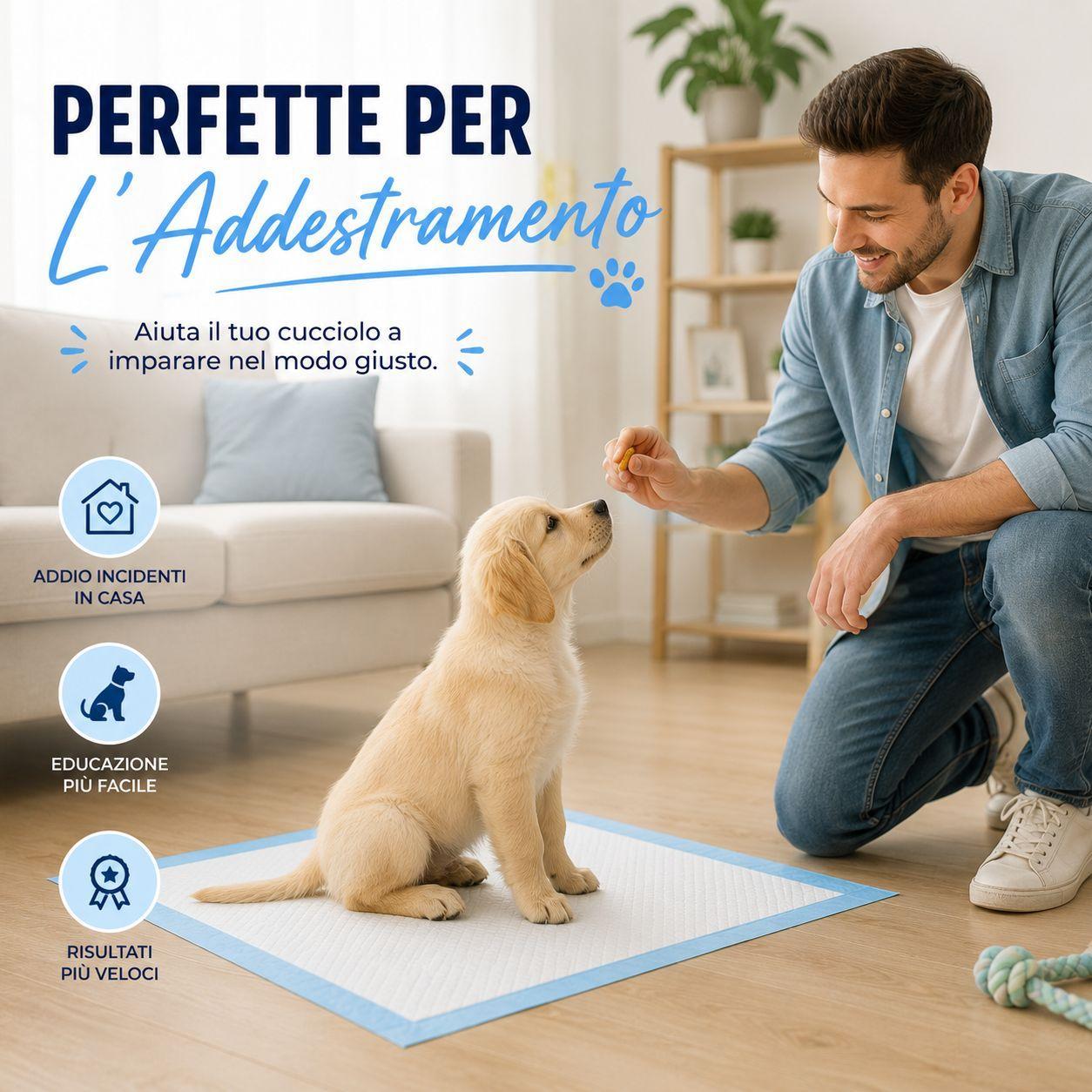  traversine igieniche adesive assorbenti 60x60 cm 40 pezzi per animali - foto 4