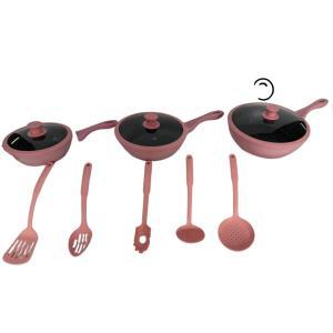 Tris di padelle bavaria rosa 11pz