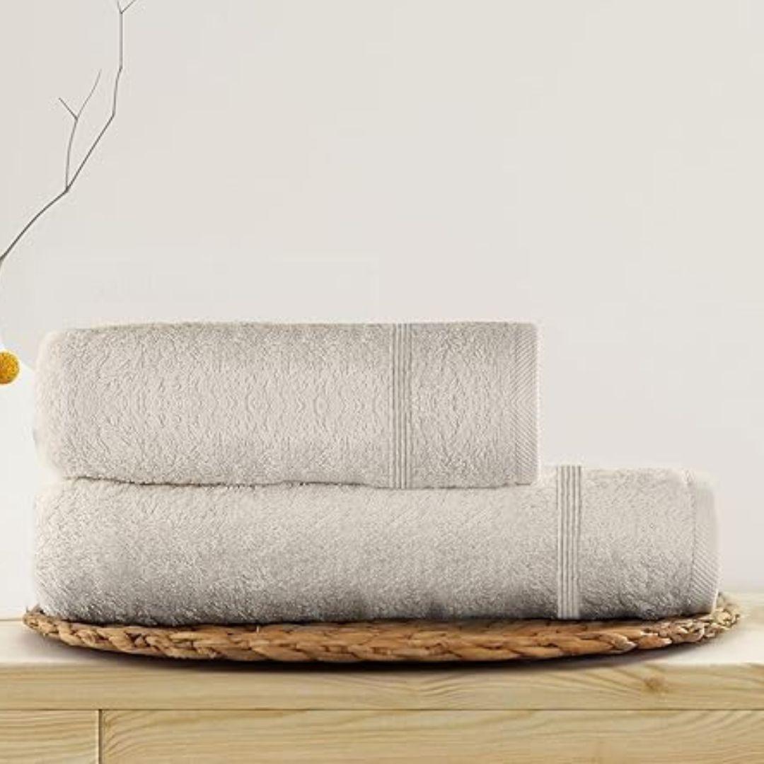 mastro bianco coppia asciugamani bagno in cotone pettinato - foto 2
