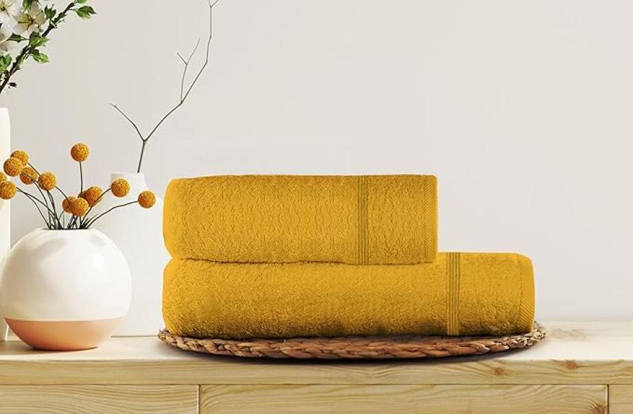 mastro bianco coppia asciugamani bagno in cotone pettinato - foto 5