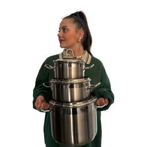 Batteria 6 pentole in acciaio inox
