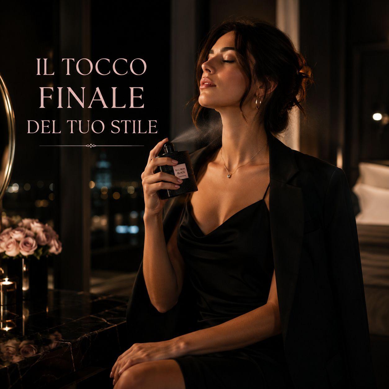  illusion black eau de parfum donna 100 ml fragranza elegante e sensuale - foto 3