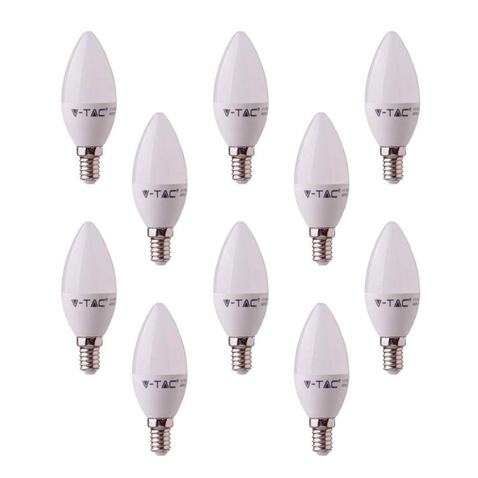 v-tac set 10 lampadine led a candela luce fredda - foto 1