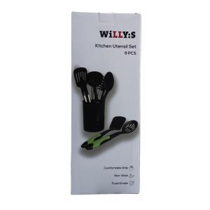 Set da 9 utensili da cucina nero
