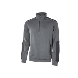 Felpa  a mezza zip grigio scuro