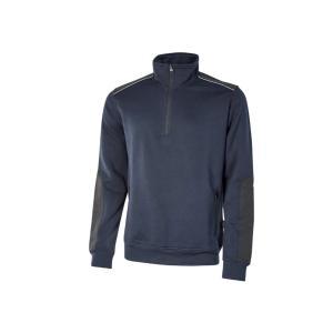 Felpa  a mezza zip blu scuro