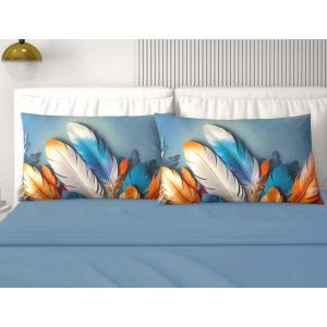Set letto matrimoniale trapuntino + lenzuola piume multicolor
