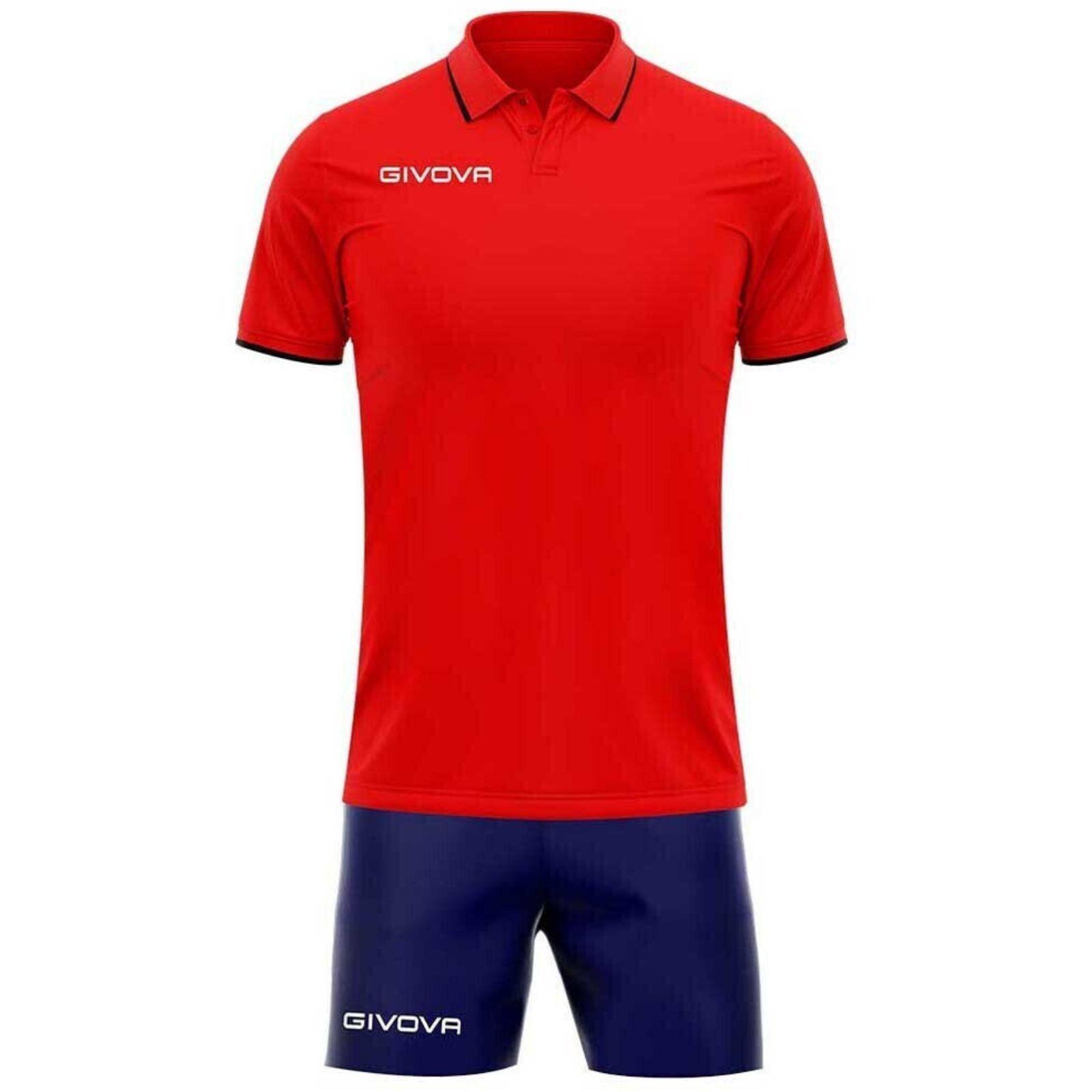 givova kit street polo e pantaloncini - givova rosso/blu - foto 1