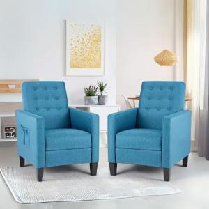 Poltrona reclinabile masaggiante in tessuto blu / prezzo originale : 379.99€