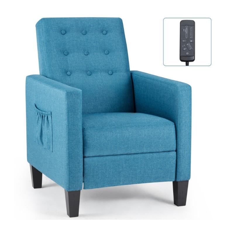  poltrona reclinabile masaggiante in tessuto blu / prezzo originale : 379.99€ - foto 3