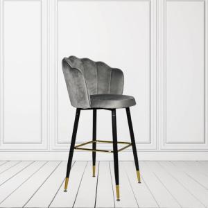 Coppia di sgabelli estro in velluto grigi con terminali dorati / prezzo originale : €344