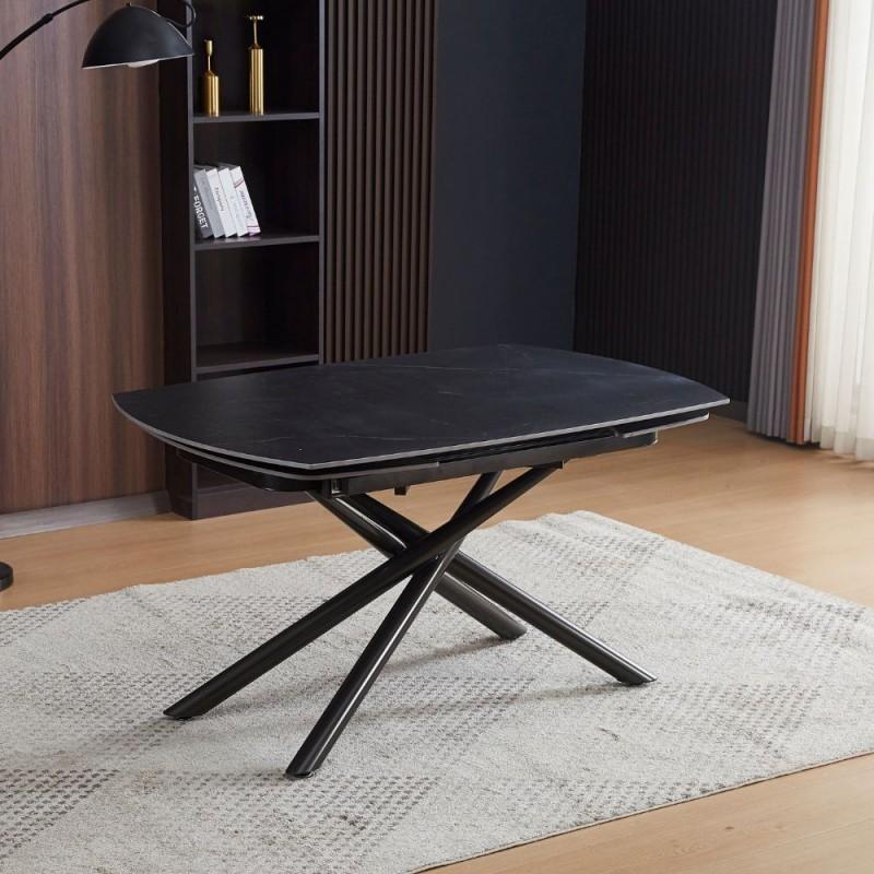  tavolo girevole allungabile astrid con piano in ceramica effetto marmo nero opaco / prezzo originale : 915.00€ - foto 1