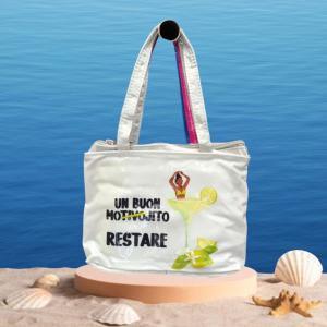 Borsa con telo mare - dammi un motivo(mojito) per restare