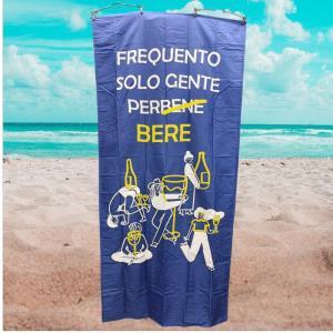 Borsa con telo mare - frequento solo gente per(bene) bere