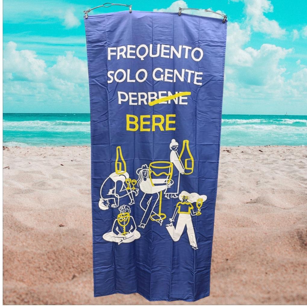 mastro bianco borsa con telo mare - frequento solo gente per(bene) bere - foto 2