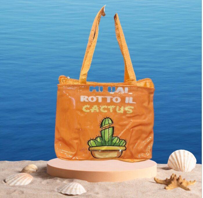 mastro bianco borsa con telo mare - mi hai rotto il cactus - foto 1