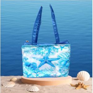 Borsa con telo mare -stella marina azzurra