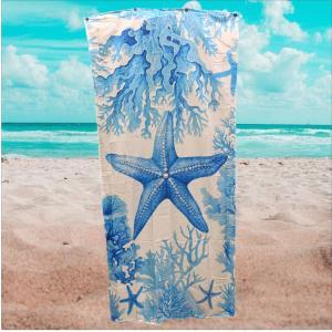 Borsa con telo mare -stella marina azzurra