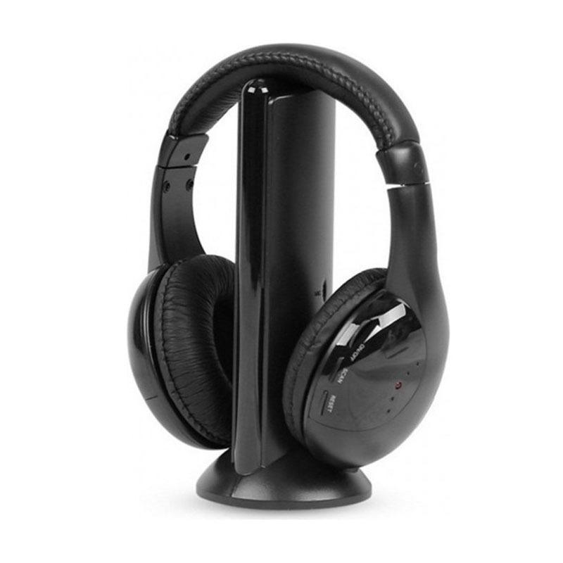  cuffie wireless over-ear 5 in 1 hi-fi con radio fm e bassi potenziati - foto 1