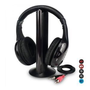 Cuffie wireless over-ear 5 in 1 hi-fi con radio fm e bassi potenziati