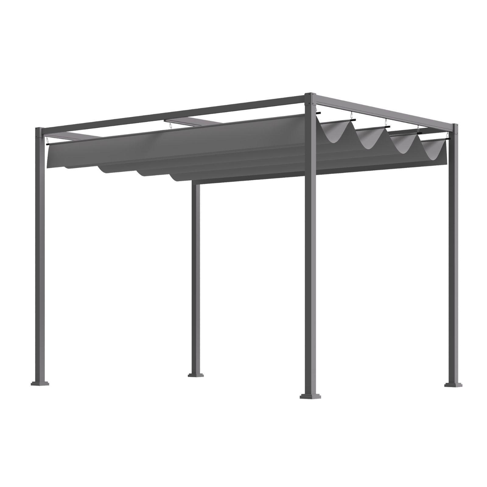 outsunny gazebo pergola 3x2m con telo scorrevole - foto 2