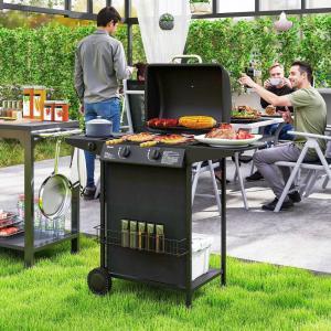 Barbecue a gas con 3 bruciatori indipendenti e coperchio con termometro