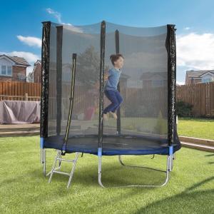 Trampolino elastico/salta salta/jumping con scaletta e rete di sicurezza -  ø180 x 200h cm