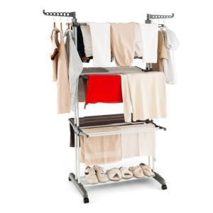 Stendino a torre salvaspazio con ali richiudibili e ruote