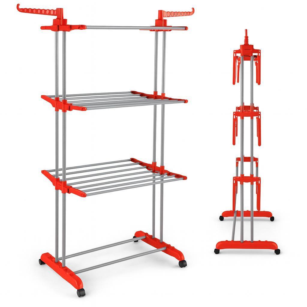  stendino a torre salvaspazio con ali richiudibili e ruote - foto 2