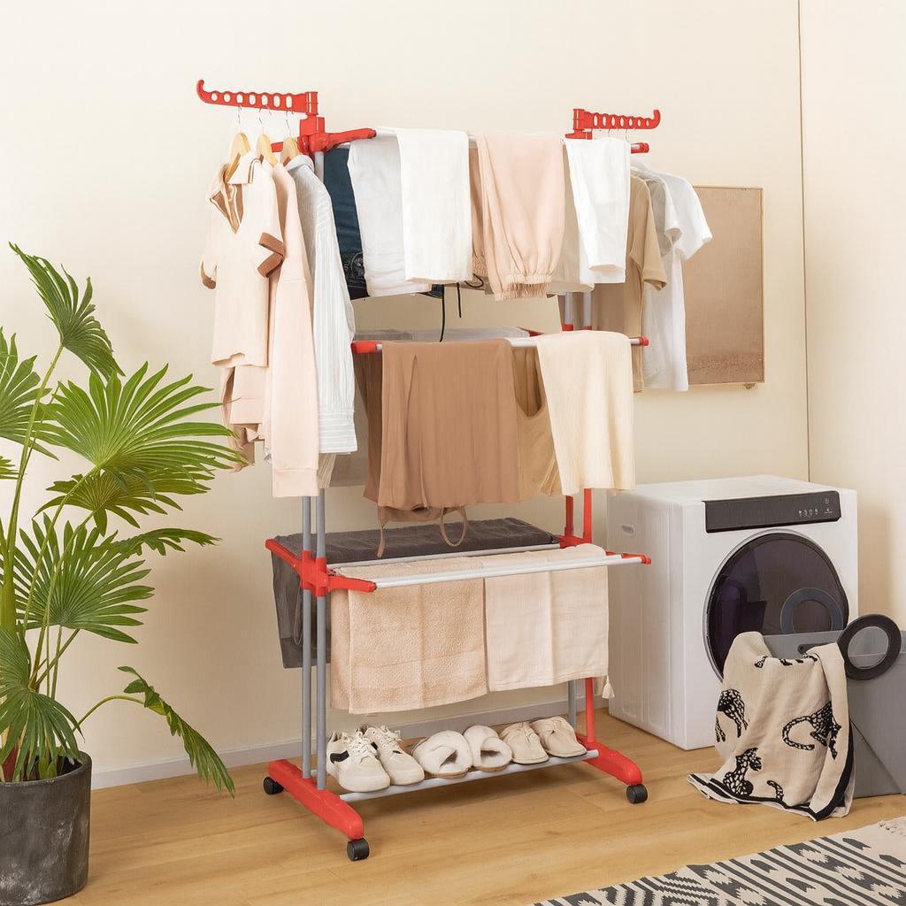  stendino a torre salvaspazio con ali richiudibili e ruote - foto 5