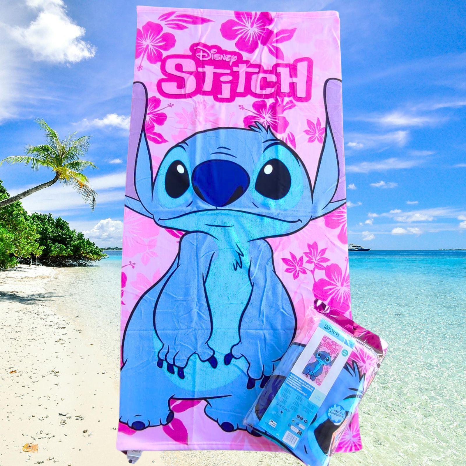 disney telo mare stitch rosa- 70 x 140 cm - foto 1