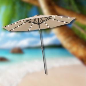 Ombrellone da giardino 270 cm con luci led ecru