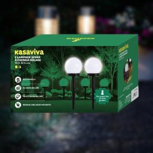 Set 2 lampade solari a sfera