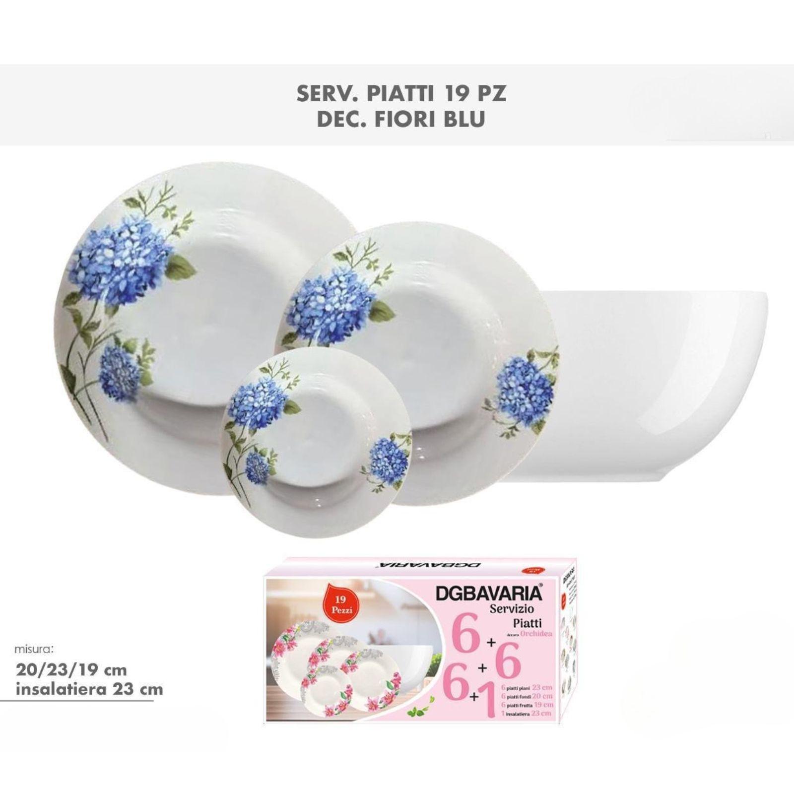 dgbavaria set 19 piatti fantasia fiori blu - foto 1