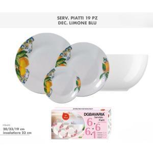 Set 19 piatti fantasia limone blu