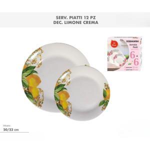 Set 12 piatti fantasia limoni crema